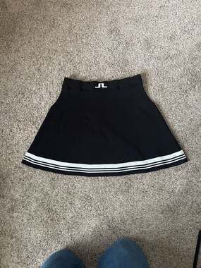 J. Lindeberg Frida Striped Knitted Miniskirt In Black